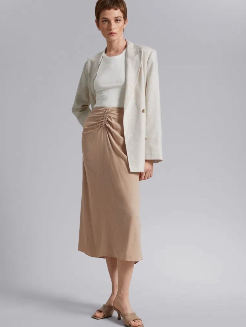 AND OTHER STPRIES Ruched Midi Skirt size 2